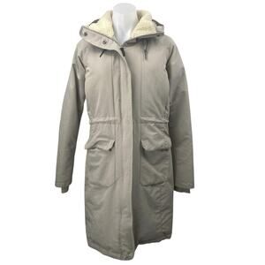 Columbia Women's Gray Long Sleeve Hoodie Hooded Faux Sherpa Coat Jacket Size S